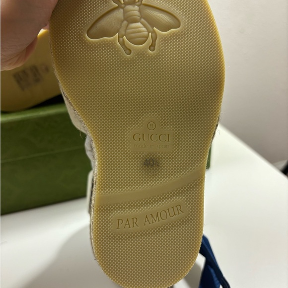 Gucci interlocking G espadrilles With Ribbon Tie platform Wedge - Picture 9 of 9